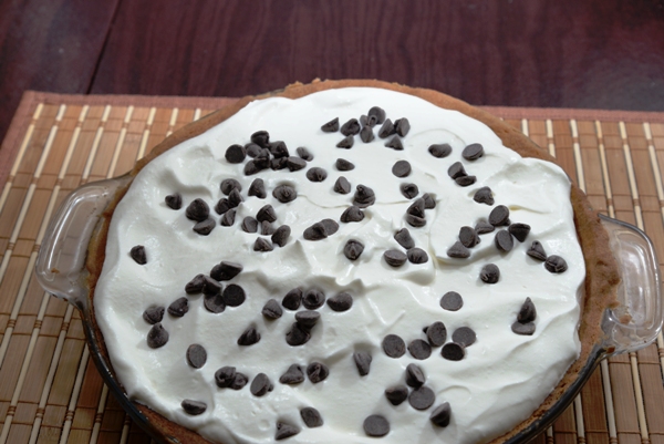 Chocolate French Silk Pie on Shortbread Pastry